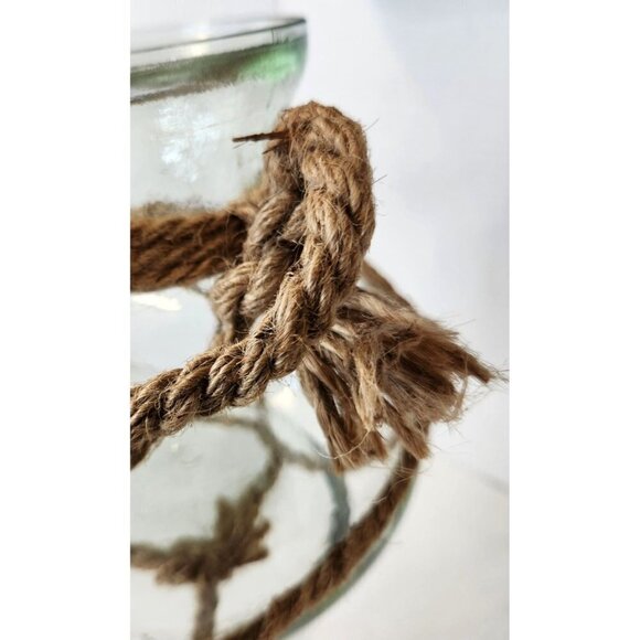 BoHo Decorative Hemp Rope Glass Vase Hydroponics Planter Green Plant Candle Seas - Picture 4 of 8